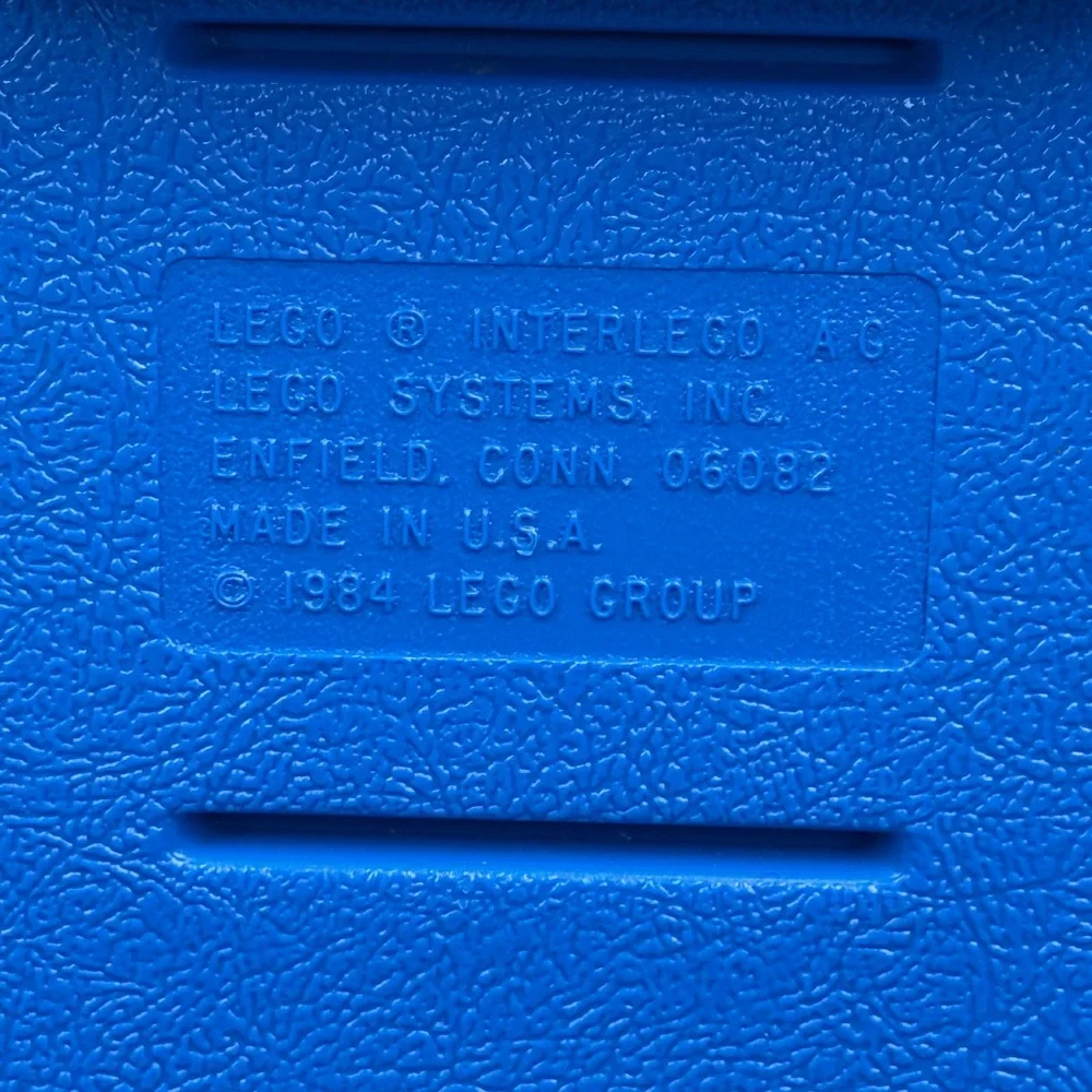 Vintage 1984 LEGO Blue Plastic Storage Carrying Case Box 10.5x12.5 Made in USA